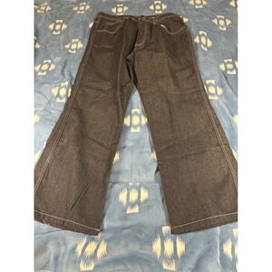 PJ Mark Mens Relaxed Straight Leg Jeans Dark Wash Contrast Stitch W38 L32